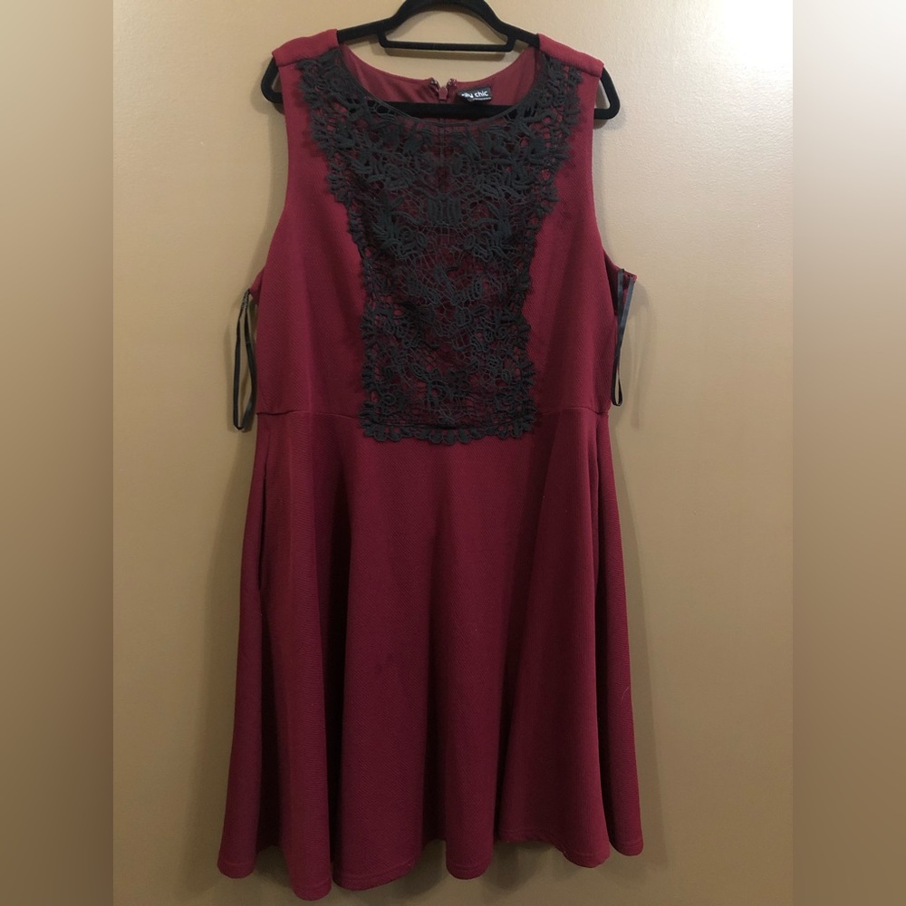 Embroidered Red Dress Size 22